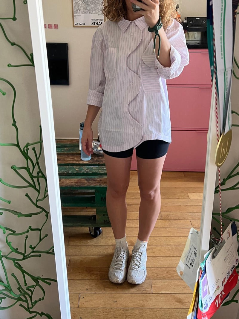Chemise Vague en version rayée lilas